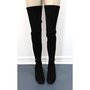 AGL Over the Knee Tall Thigh High Boots Women's Suede Leather Block Heel Size 39